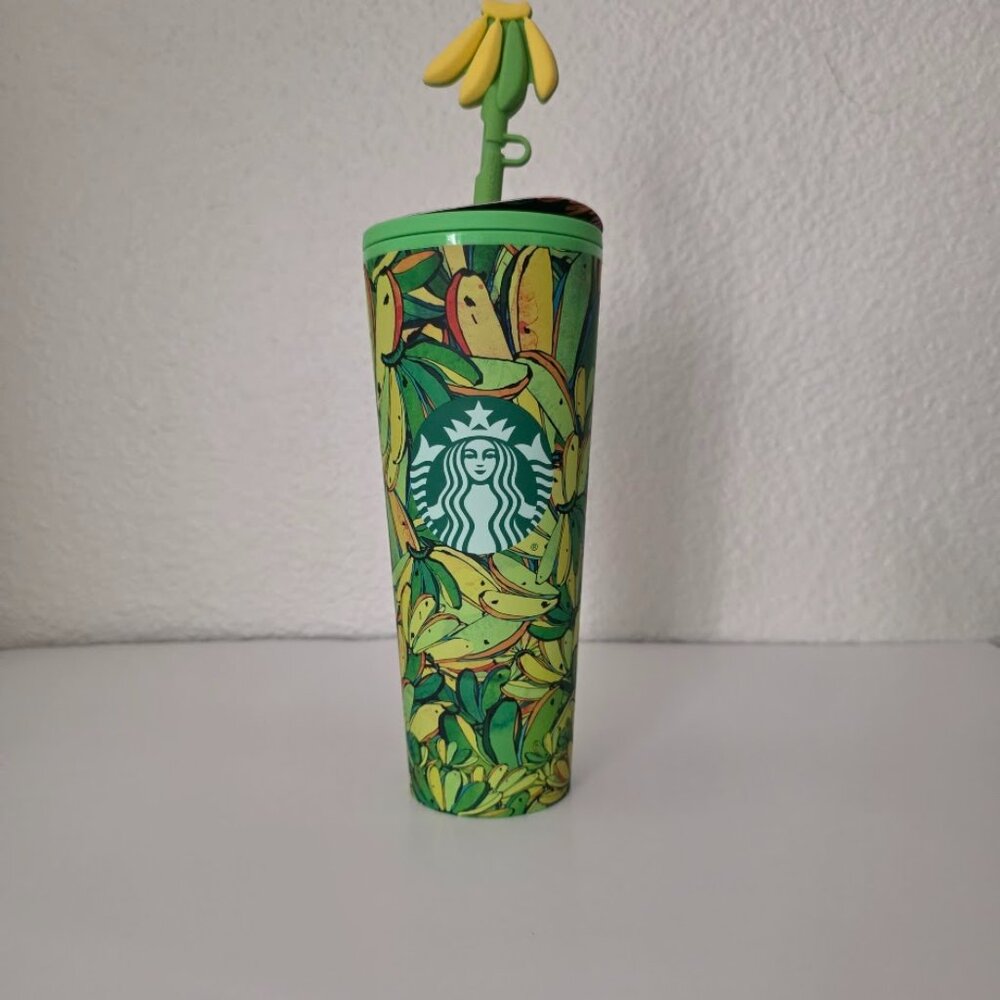 Starbucks x Farm Rio Green & Yellow Banana Print Tumbler Summer 2025 NWT